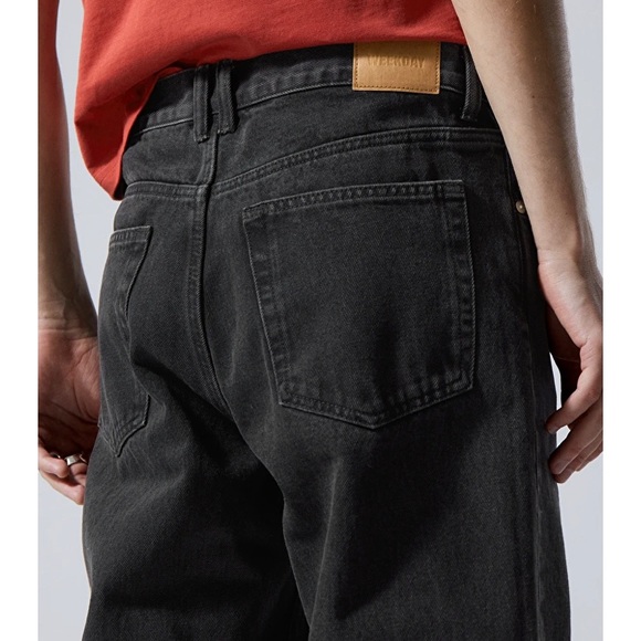 Black Barrel Jeans Weekday Size 33 x 32 - Picture 2 of 10